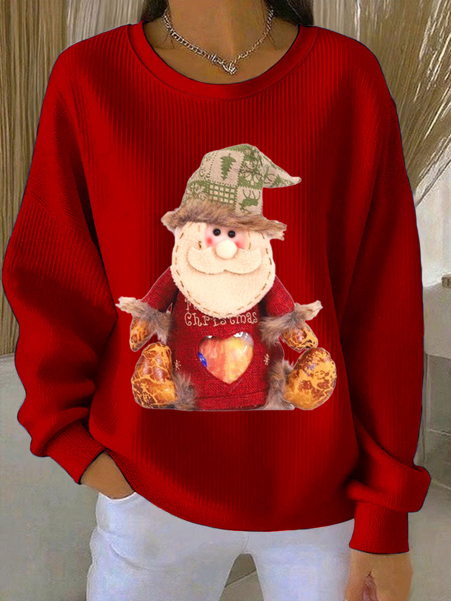 Women's Charming Christmas Loose-Fit Crewneck Pullover