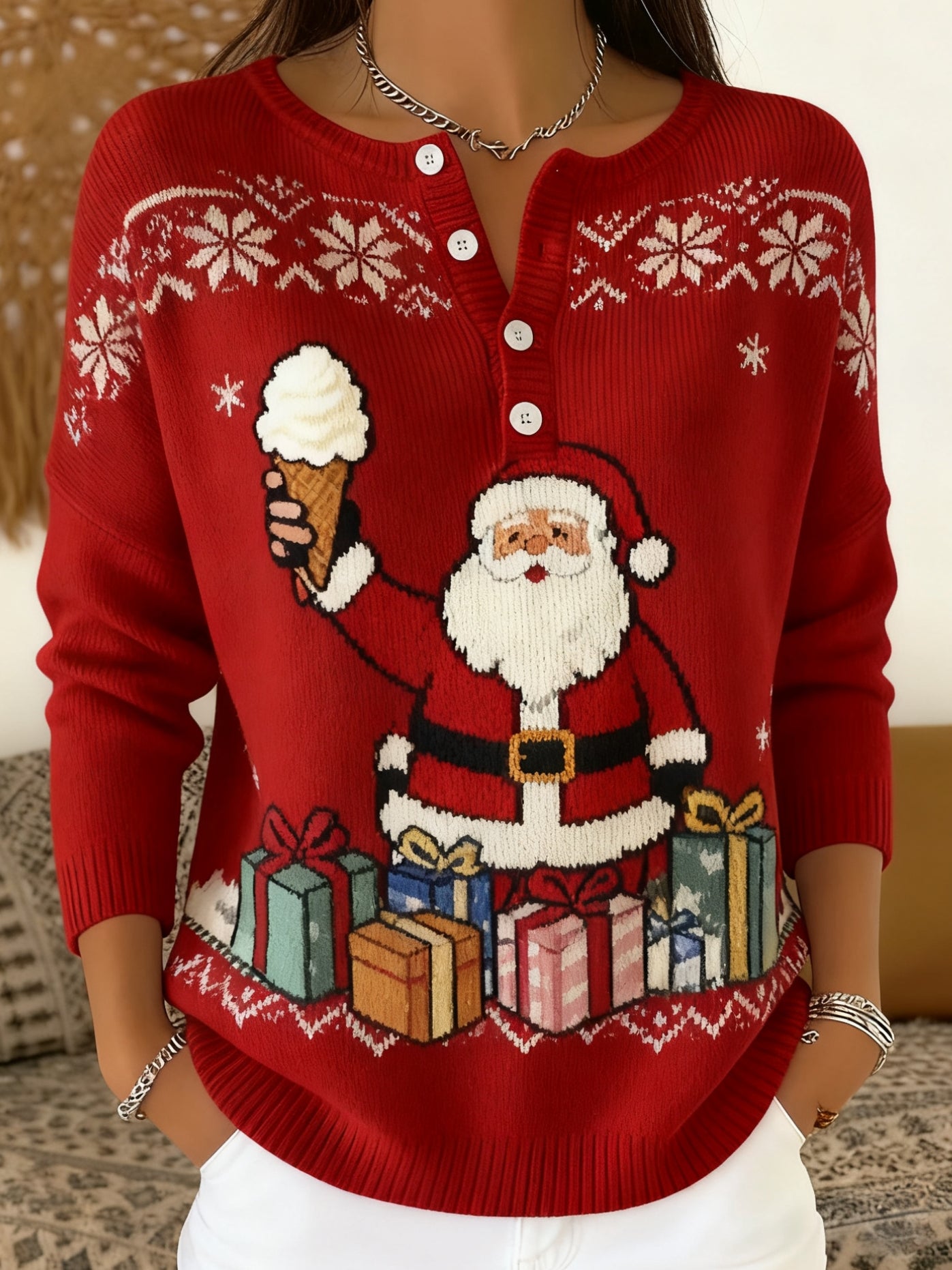 Women's Vintage Christmas Gifts Long-sleeve Sweater