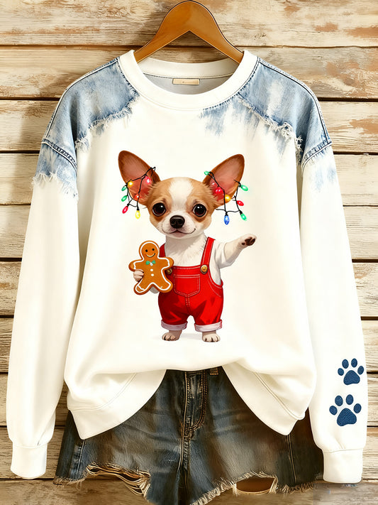 Women's Vintage Art Animal Print Cozy Knit Sweater