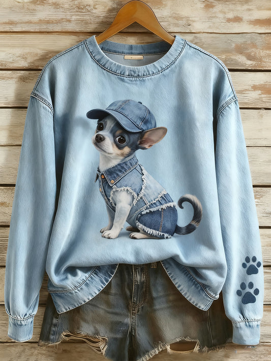 Women's Vintage Art Animal Print Cozy Knit Sweater