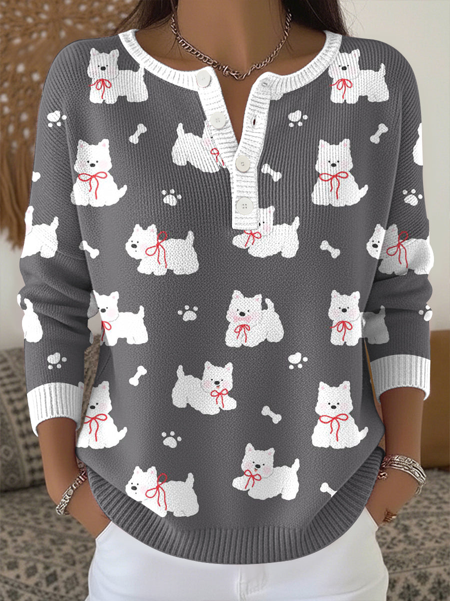 Women's Animal Print Knit Top