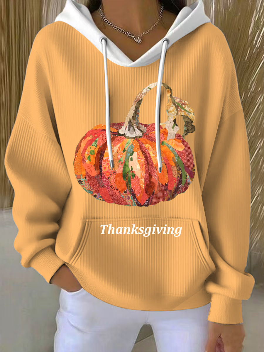 Women's Thanksgiving Pumpkin Hooded Sweatshirt