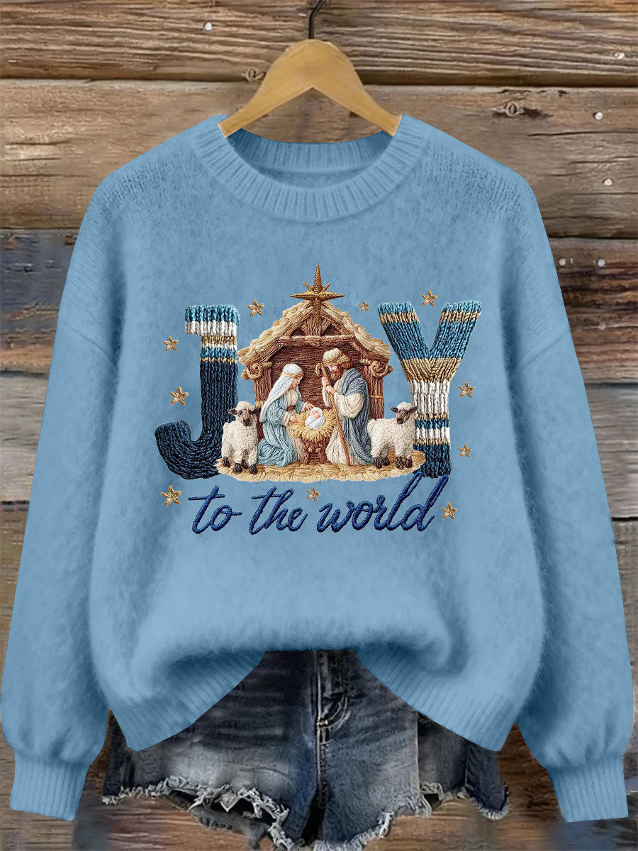 Women's Joy To The World Printed Casual Sweatshirt