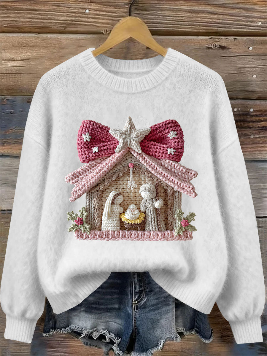 Women's Nativity Print Casual Sweatshirt