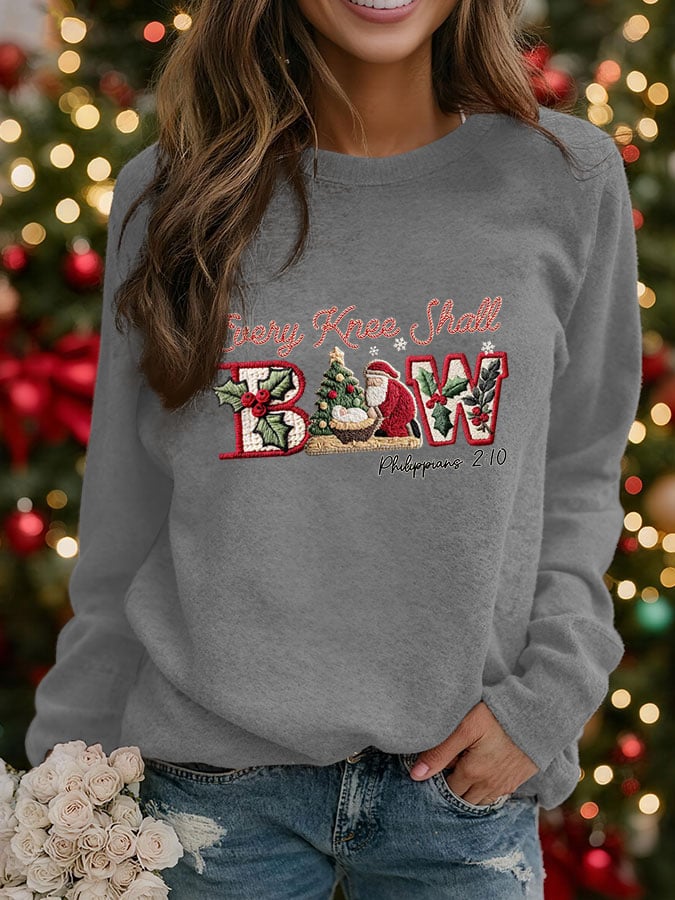 Women's Christmas combined with faith print raglan sleeve sweatshirt