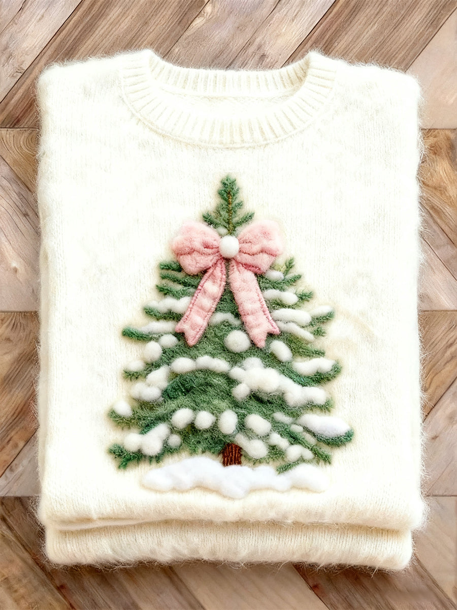 Women's Merry Christmas Christmas Tree Art Print Sweater