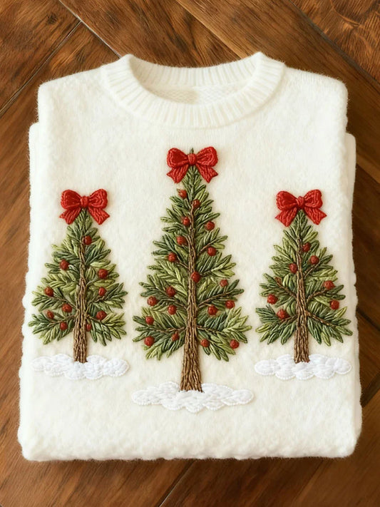 Women's Merry Christmas Christmas Tree Art Print Sweater