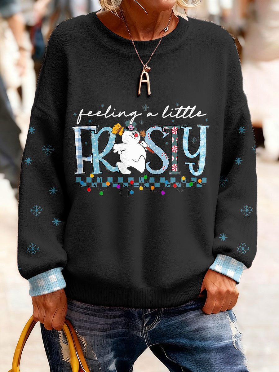 Women's Christmas Funny Snowman Winter Printed Tops