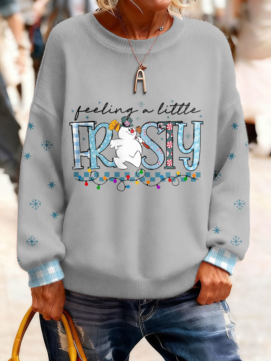 Women's Christmas Funny Snowman Winter Printed Tops