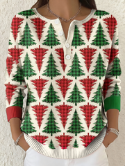 Women’s Christmas Funny Art Printed Tops Apricot / S