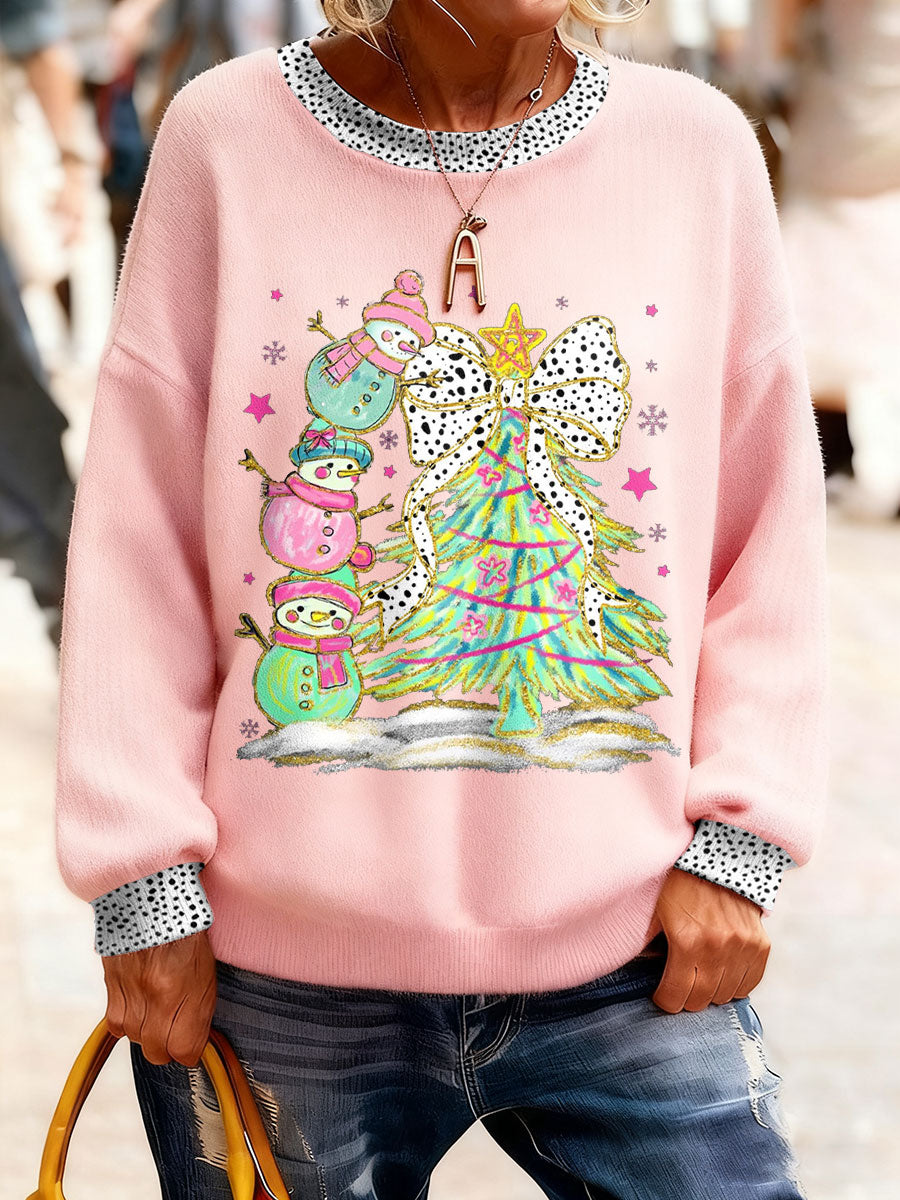 Women's Christmas Funny Snowman Winter Printed Tops