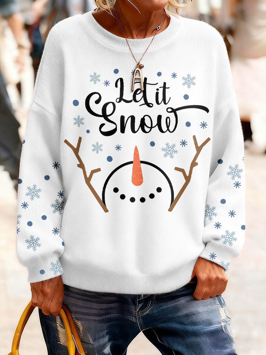Women's Christmas Funny Snowman Winter Printed Tops