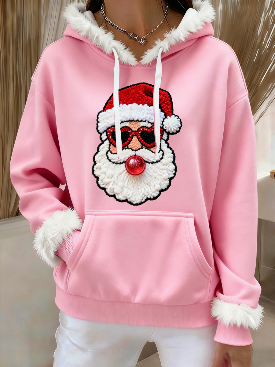 Women's Christmas Santa Claus Print Hoodie