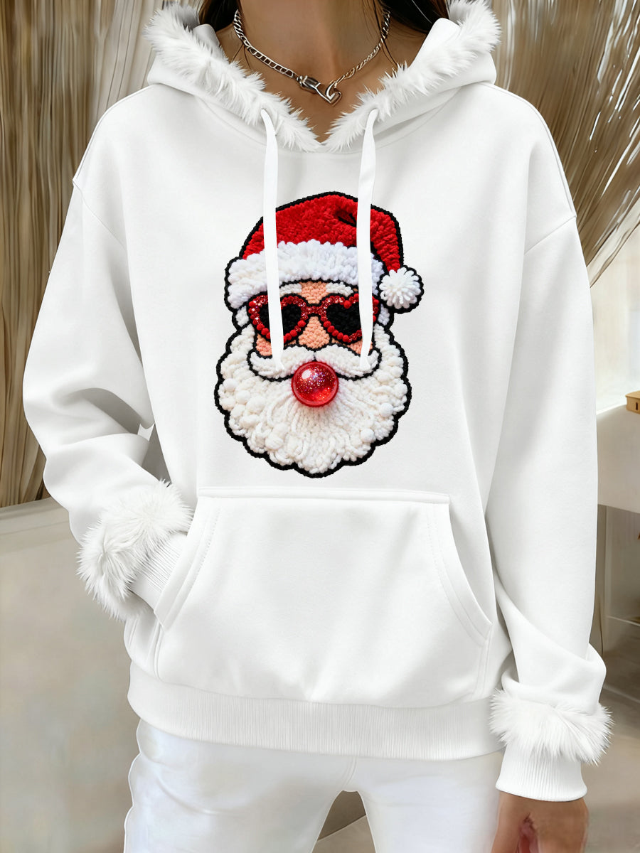 Women's Christmas Santa Claus Print Hoodie