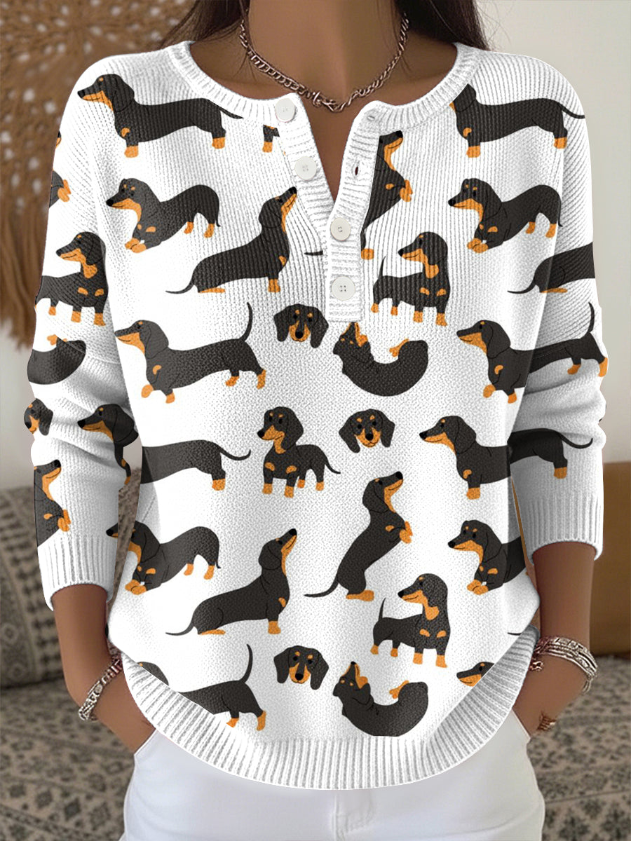 Women's Animal Print Knit Top