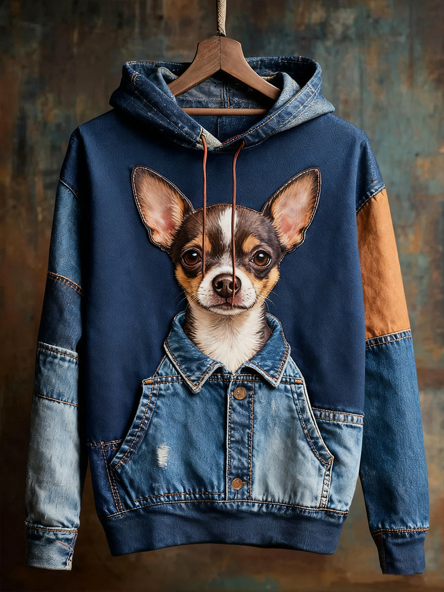 Unisex Animal Art Print Casual Vintage Hoodie A / S