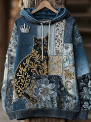 Unisex Animal Art Print Casual Vintage Hoodie A / S