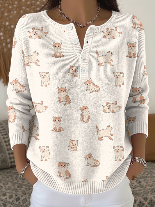 Women's Animal Print Knit Top