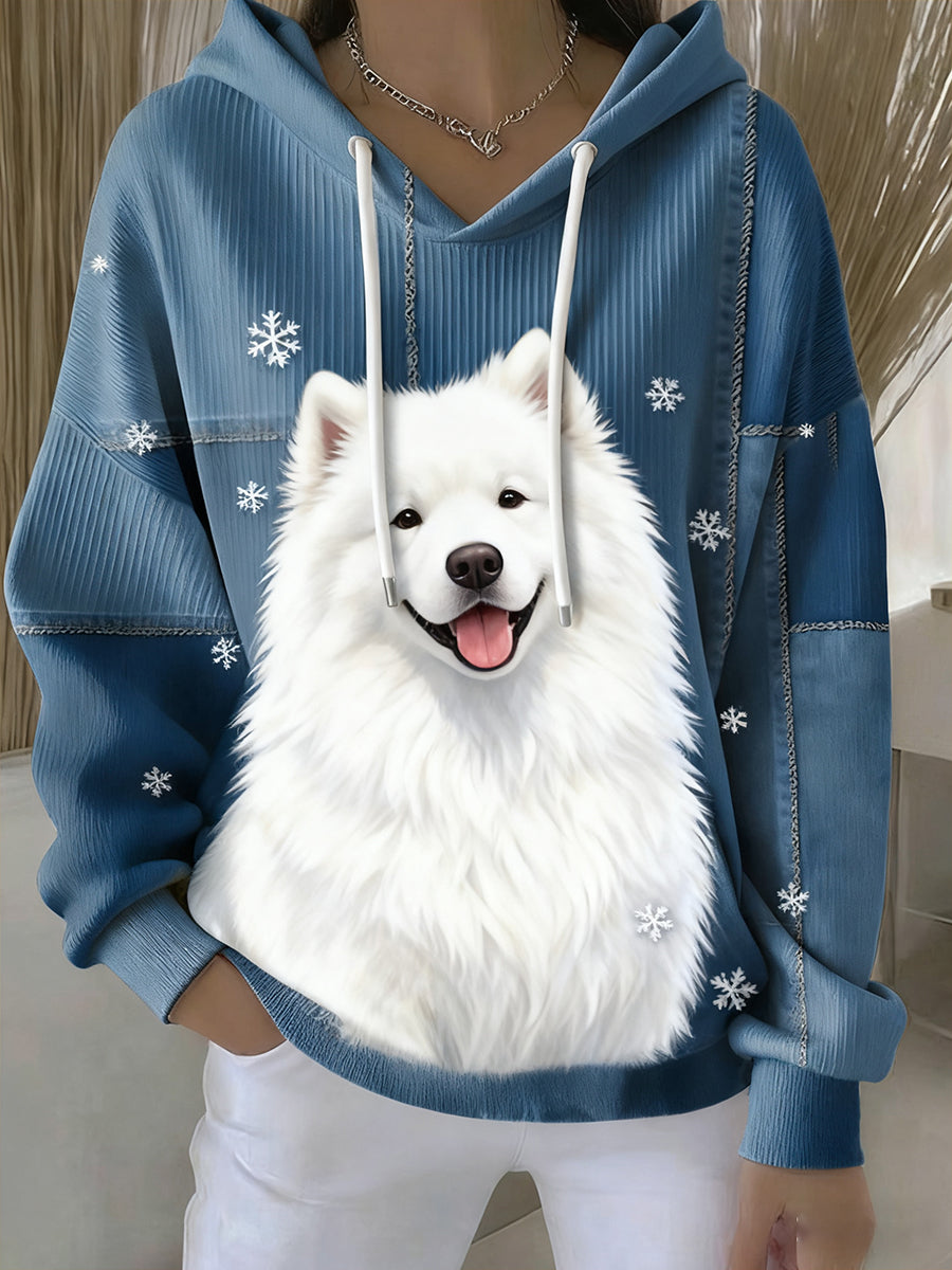 Women's Vintage Animal Art Print Casual Retro Hoodie