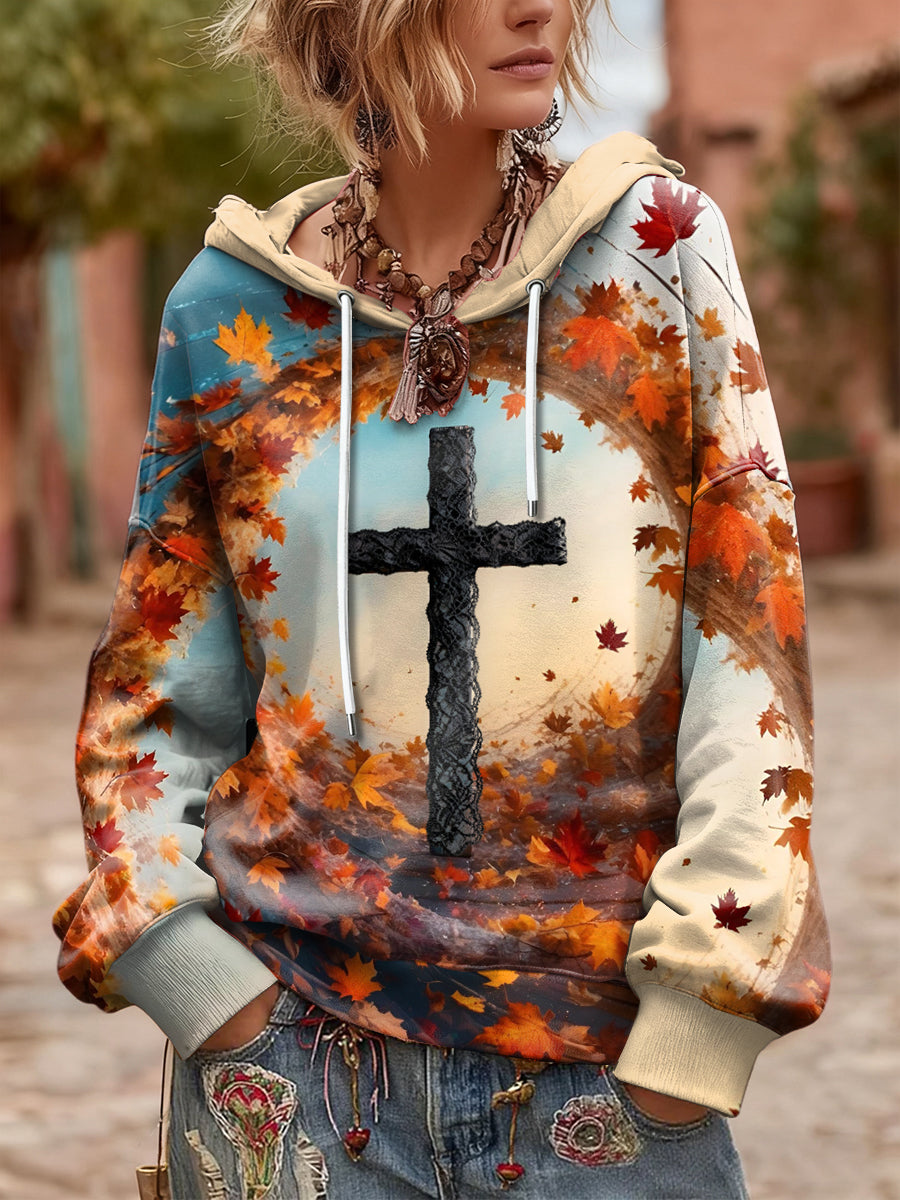 Women's Thanksgiving Cross Hooded Sweatshirt