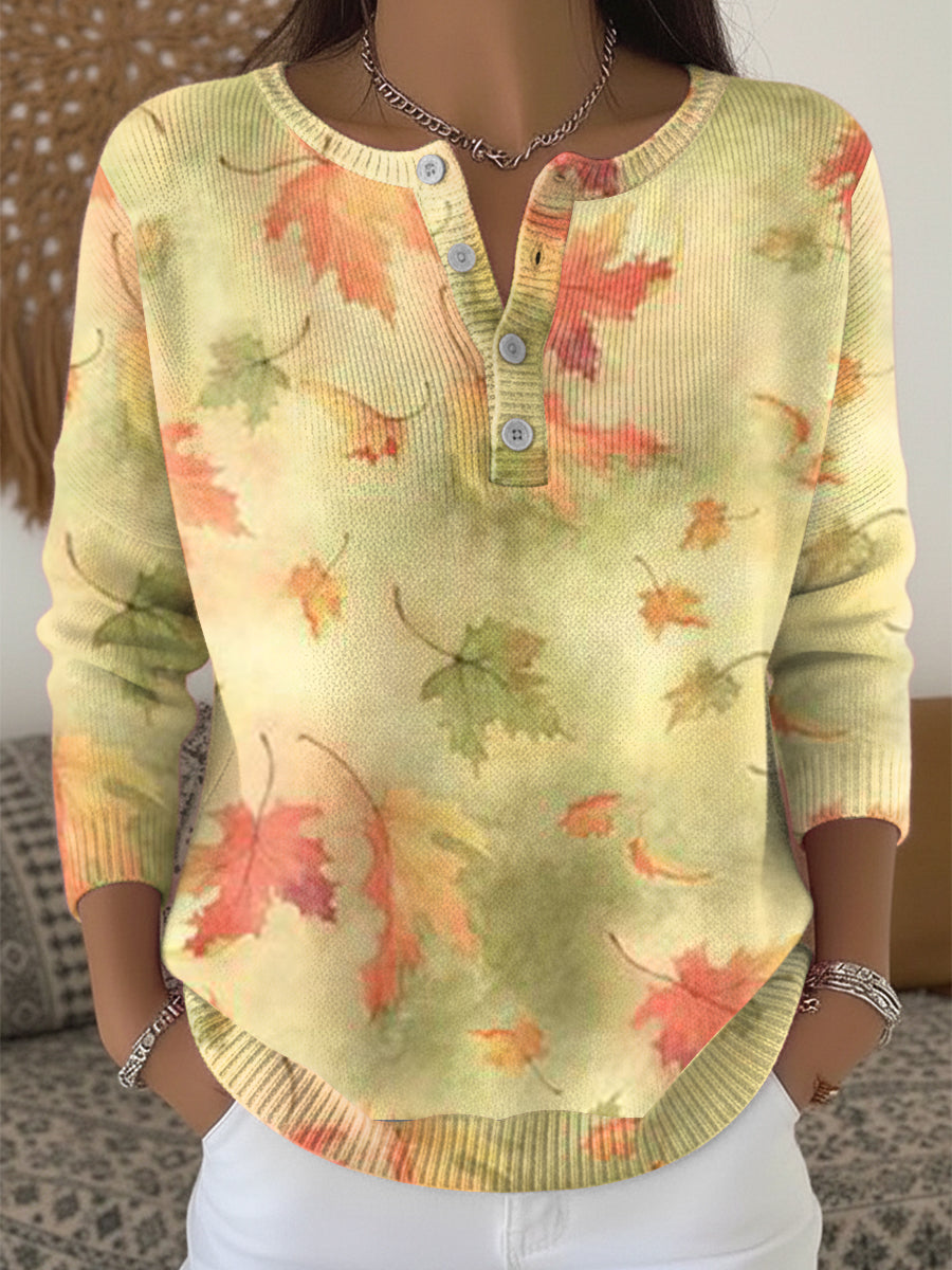 Women's Autumn Colour Collection Henley neck sweater