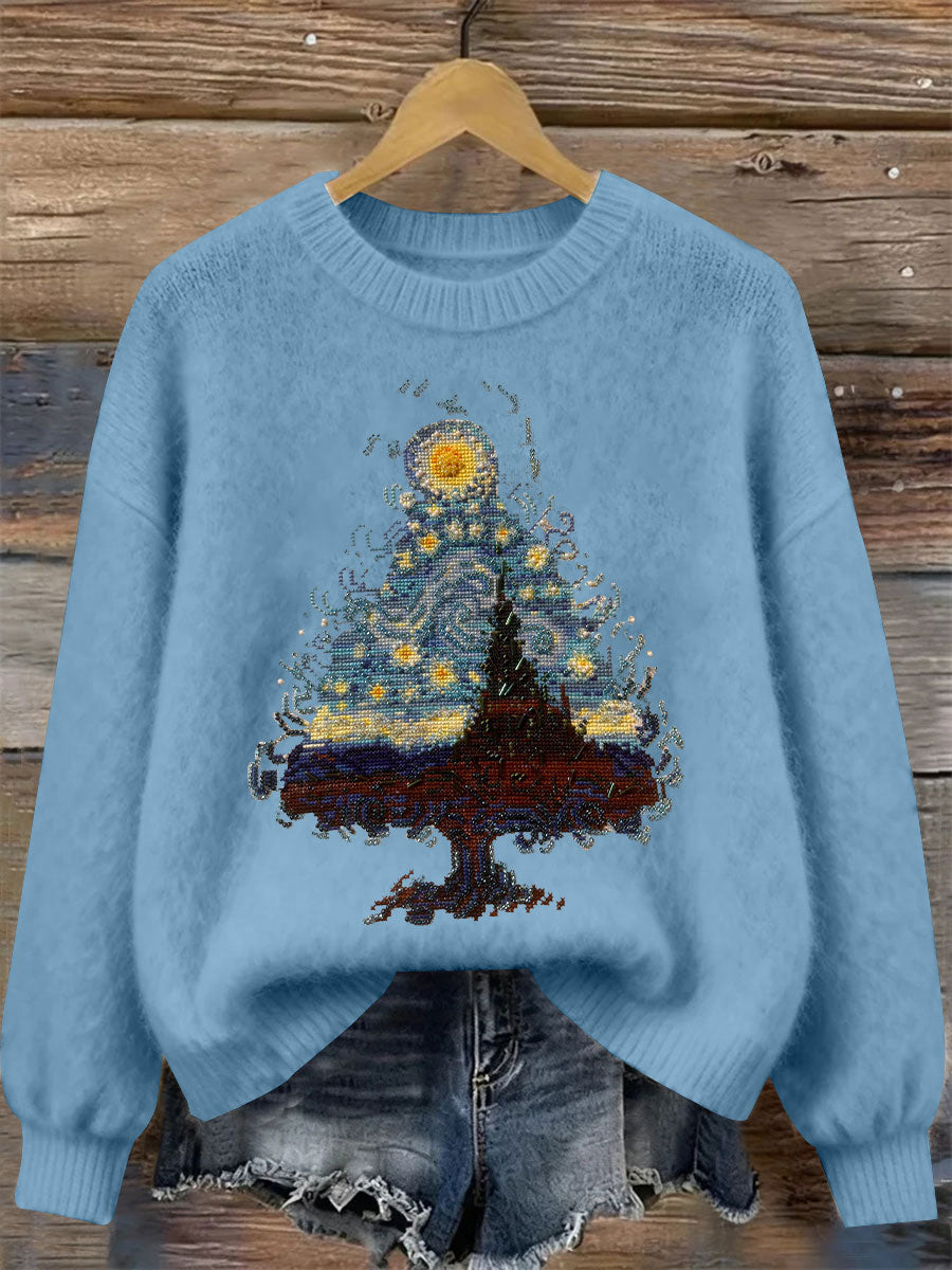 Women's Christmas Tree Print Casual Top