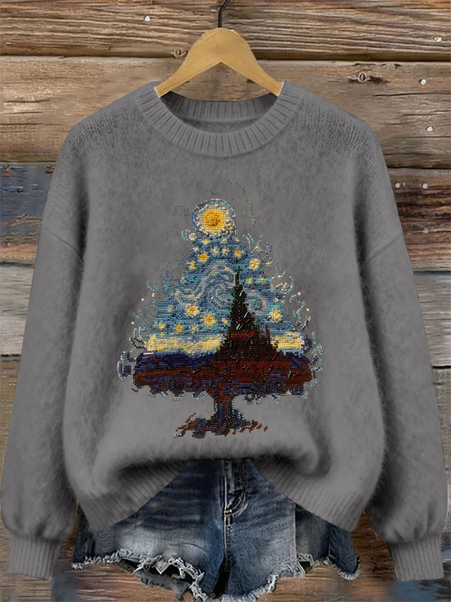Women's Christmas Tree Print Casual Top