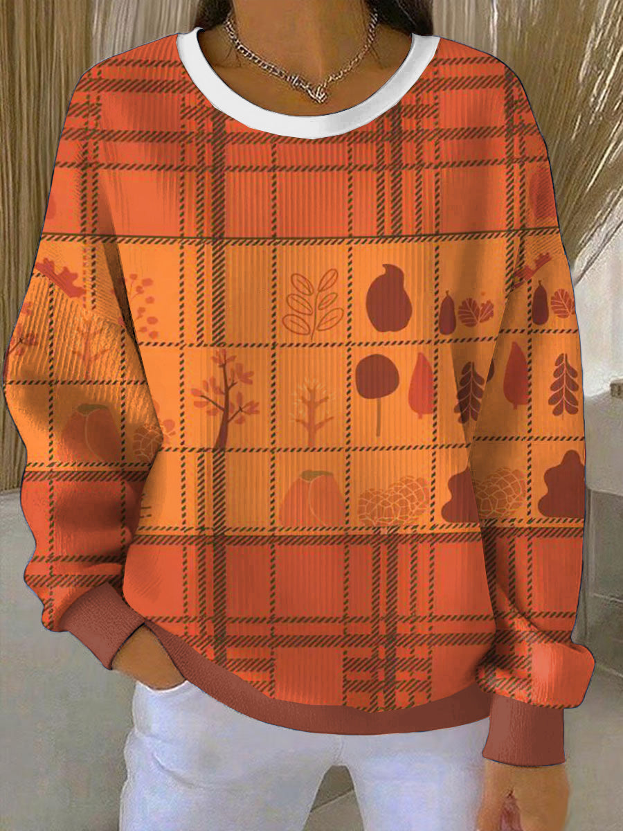 Women's Thanksgiving Vintage Loose-Fit Crewneck Pullover