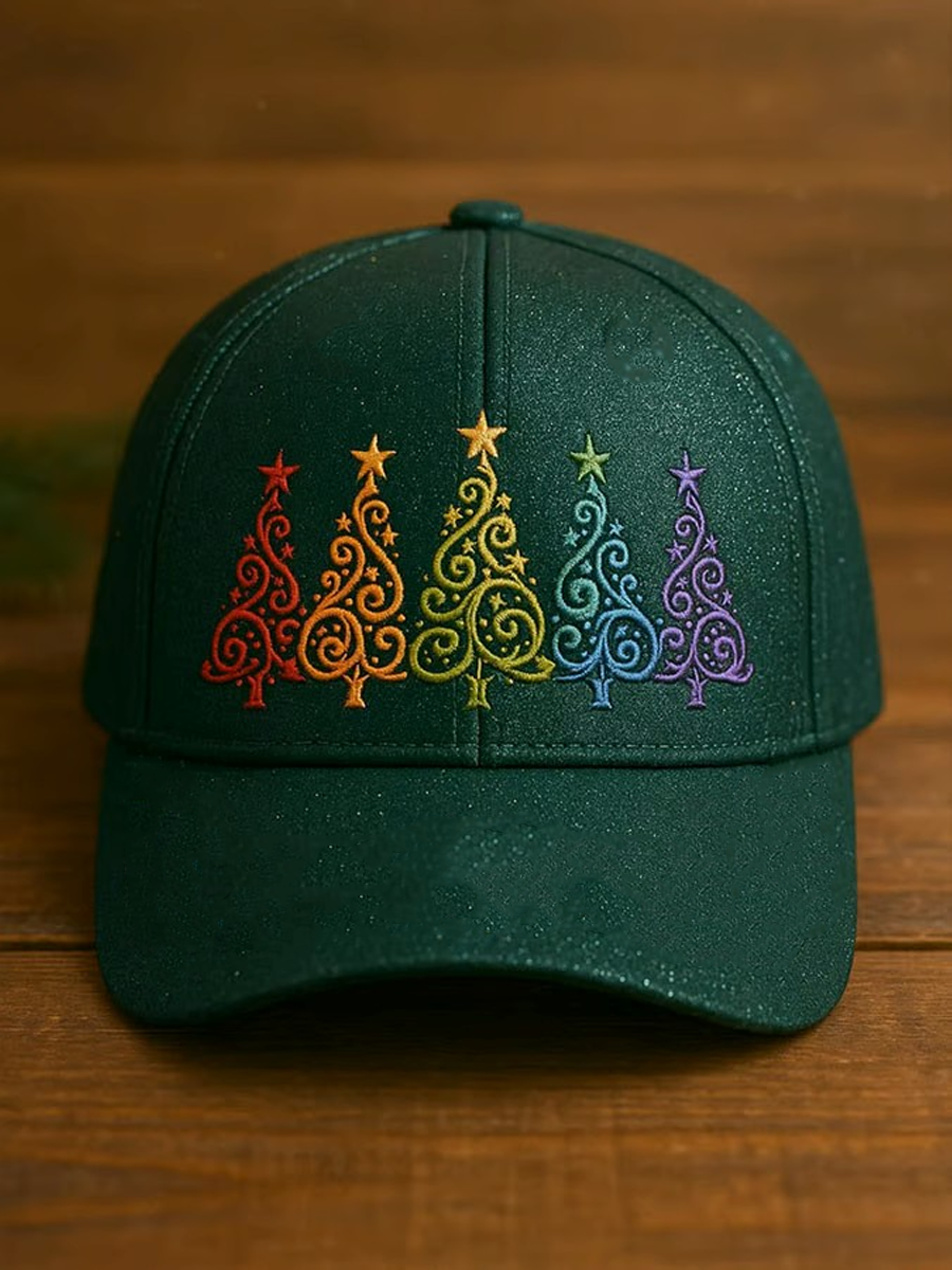 Unisex christmas tree Design Print Hat Green / ONE