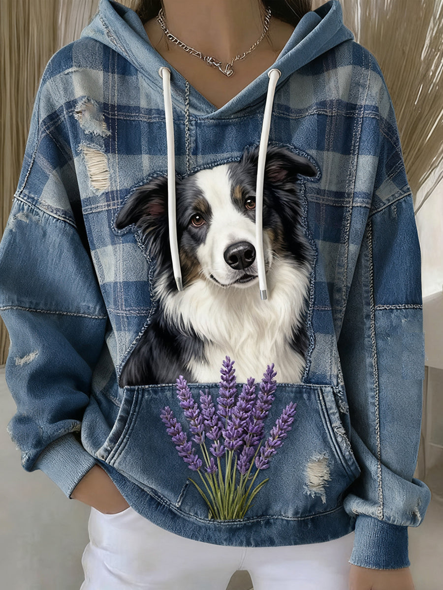 Women's Vintage Animal Art Print Casual Retro Hoodie