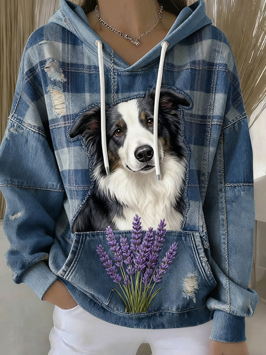 Women's Vintage Animal Art Print Casual Retro Hoodie