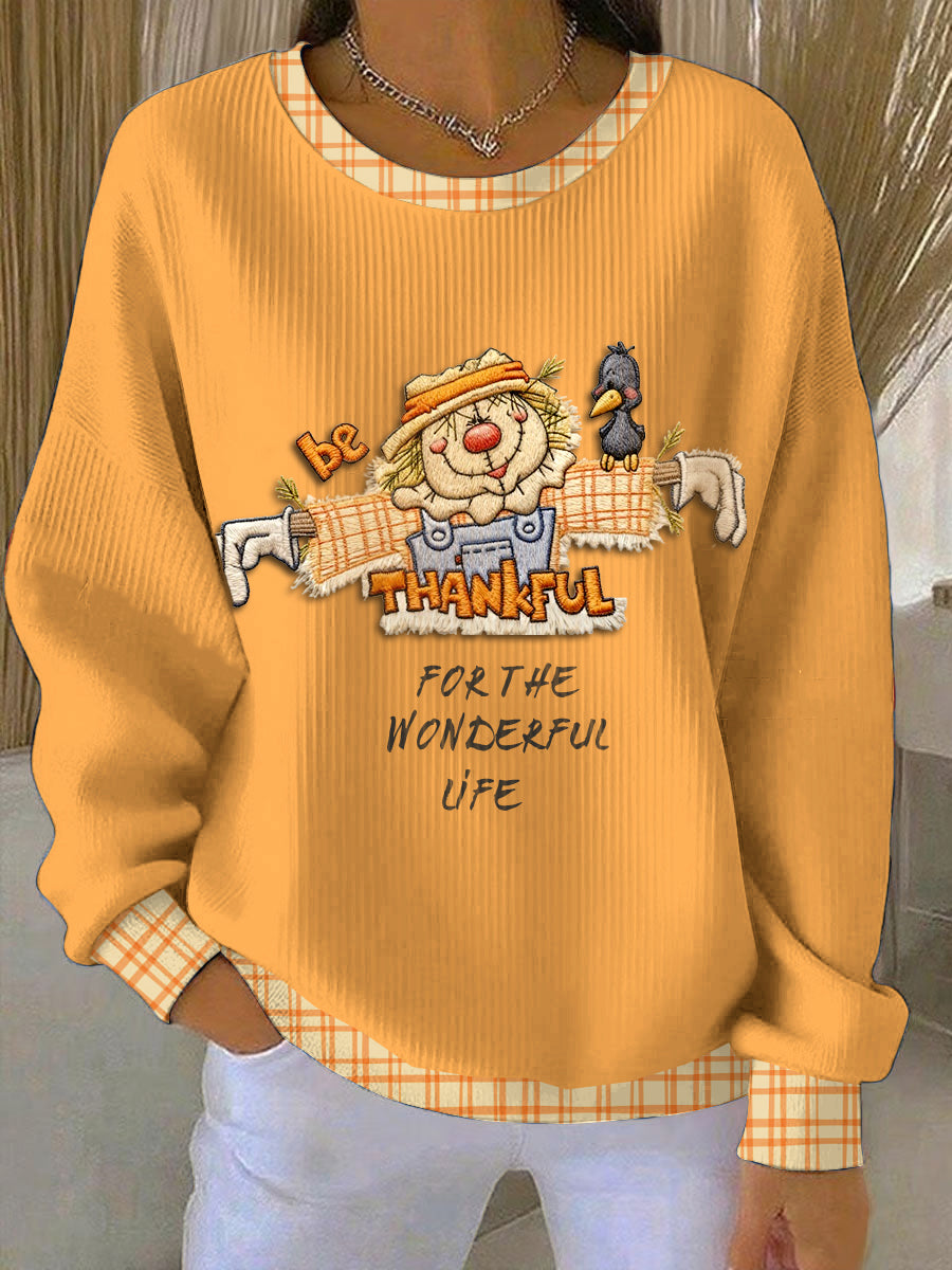 Women's Autumn Creative Thanksgiving Loose-Fit Crewneck Pullover