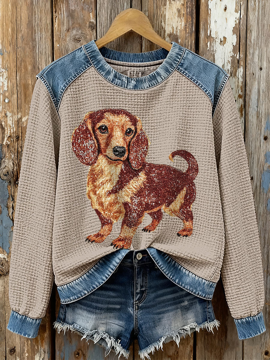 Women's Sausage Dog Waffle Sweatshirts