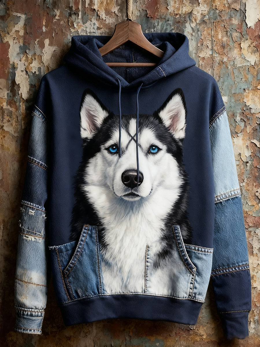 Unisex Animal Art Print Casual Vintage Hoodie