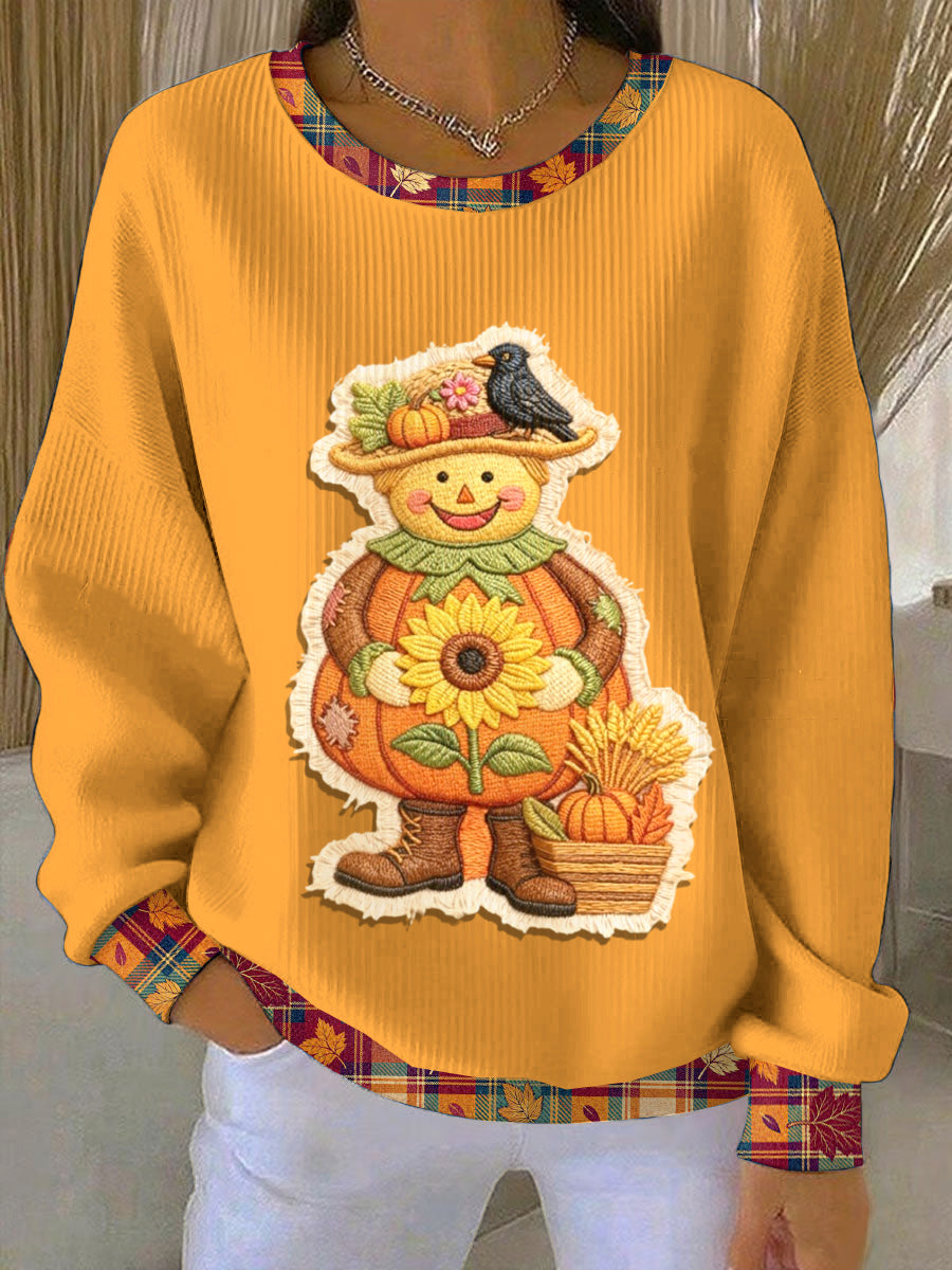 Women's Autumn Embroidered Two-Piece Set Sweatshirt