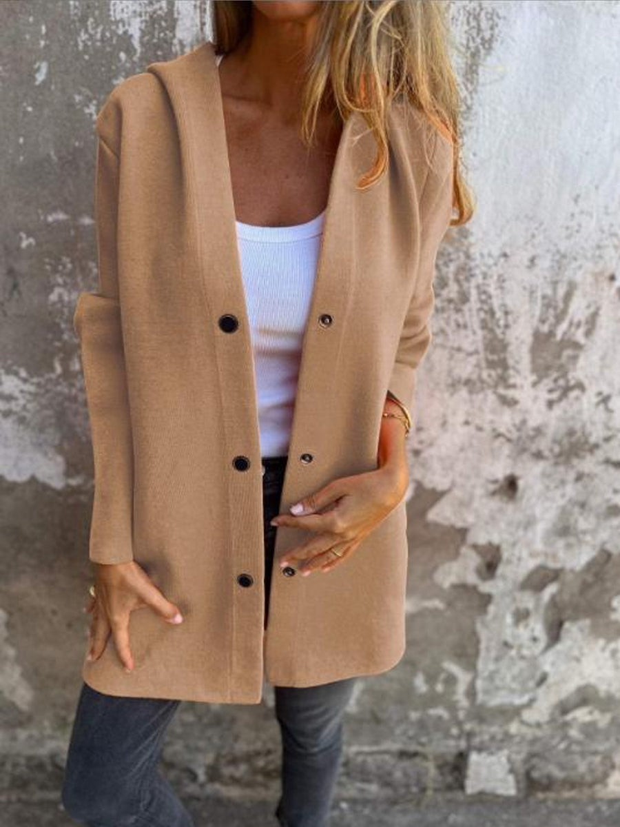 Women's Casual Solid Color Mid-Length Coat