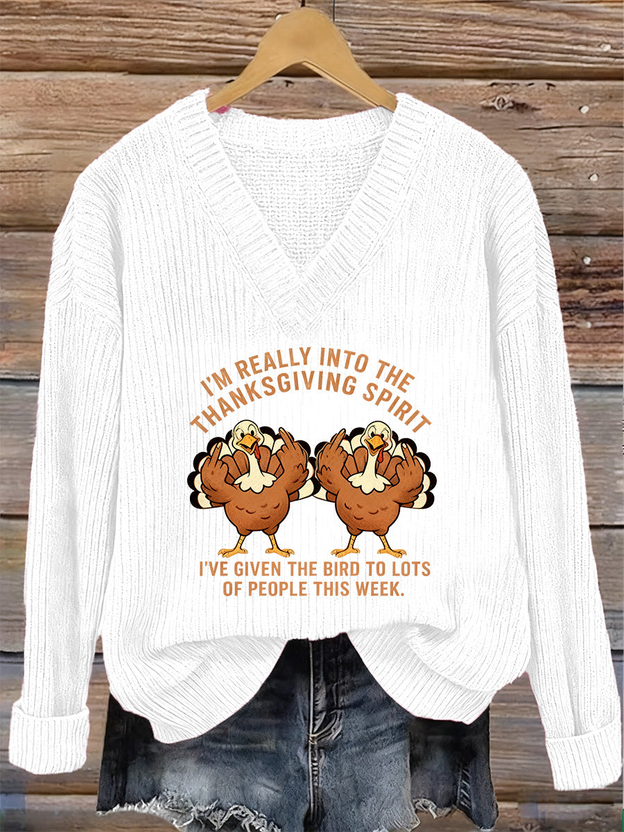 Women's Thanksgiving Art Print Sweatshirt