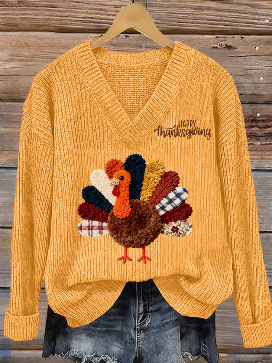 Women's Thanksgiving Art Print Sweatshirt