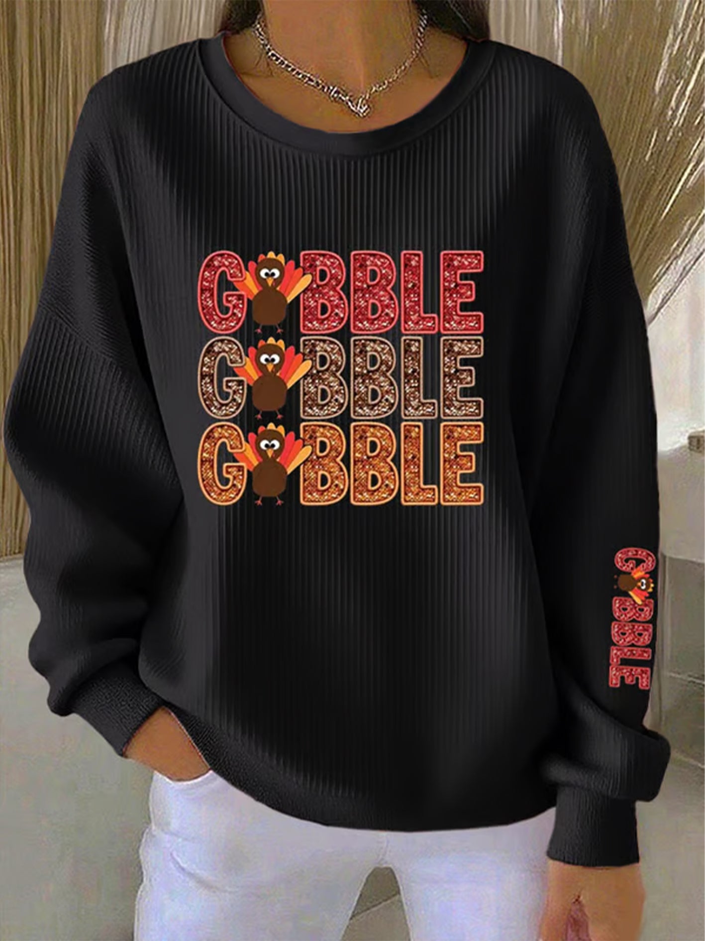 Women's Thanksgiving Print Casual Sweatshirt