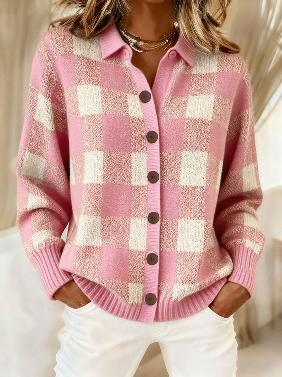 Women's Autumn Winter Style Plaid Art Printed Tops