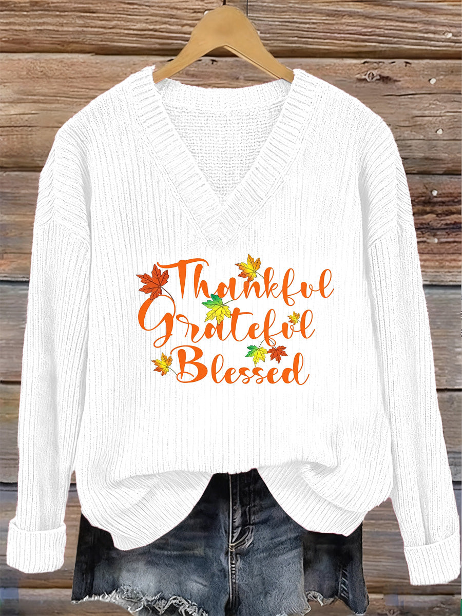 Women's Thanksgiving Art Print Sweatshirt