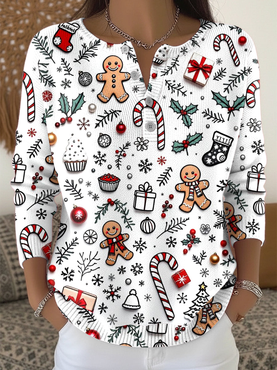 Women’s Christmas Design White Casual Sweater White / S