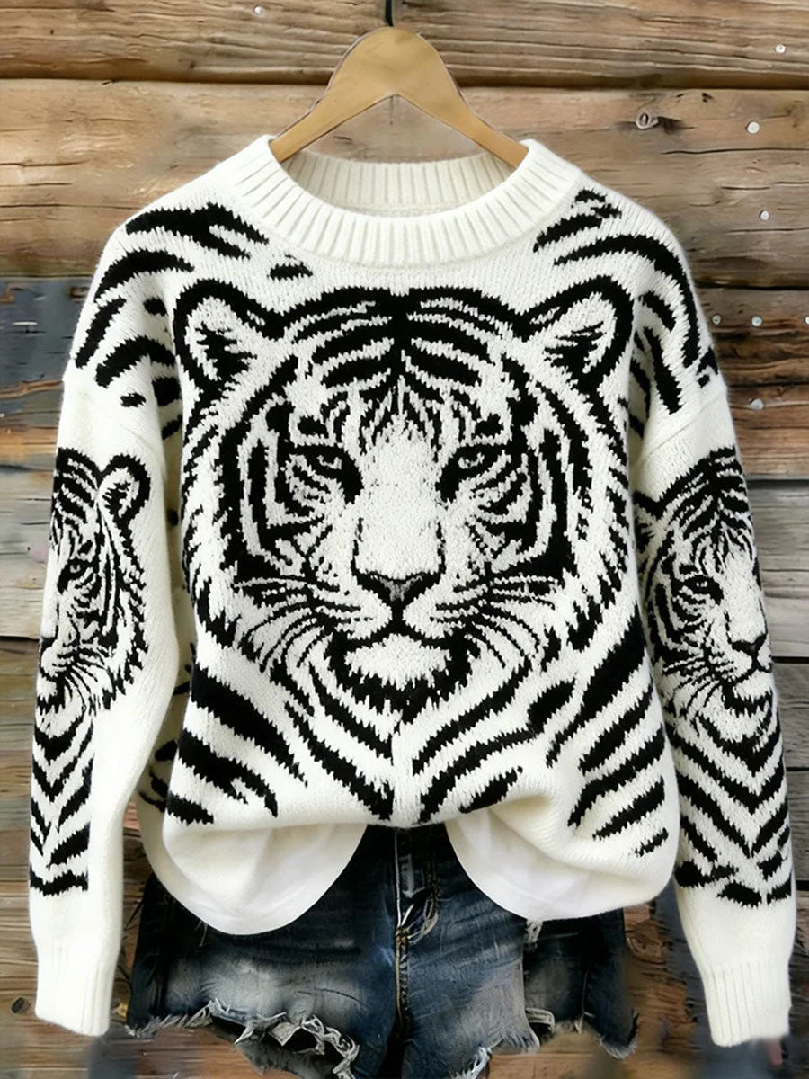 Women’s animal print casual top White / S