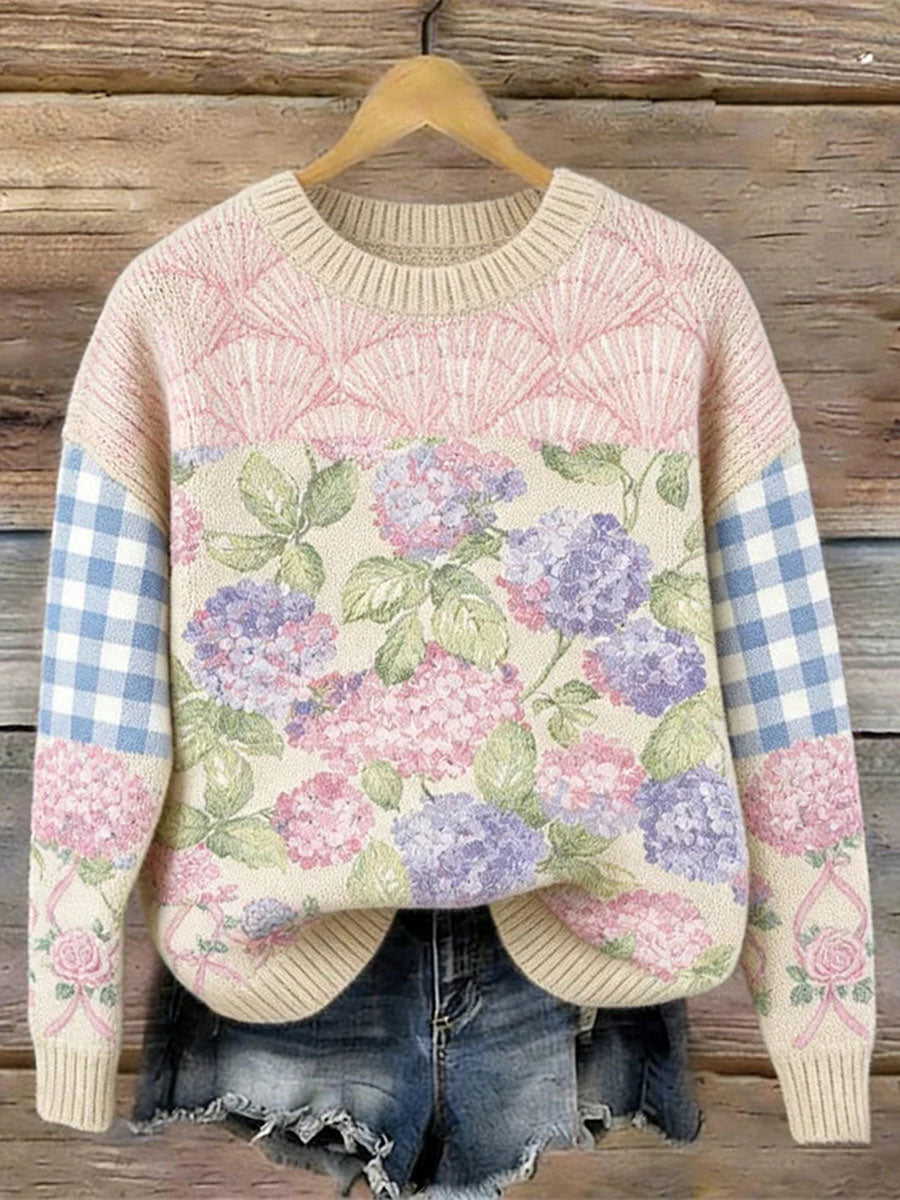 Women’s Floral Print Casual Sweatshirt Pink / S