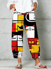 Women's Animal Art Print Trousers