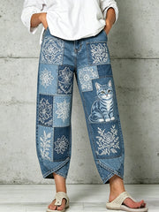 Women's Animal Art Print Trousers