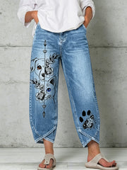 Women's Animal Art Print Trousers