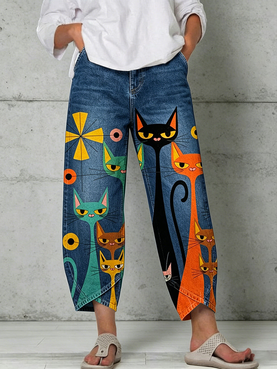 Women's Animal Art Print Trousers