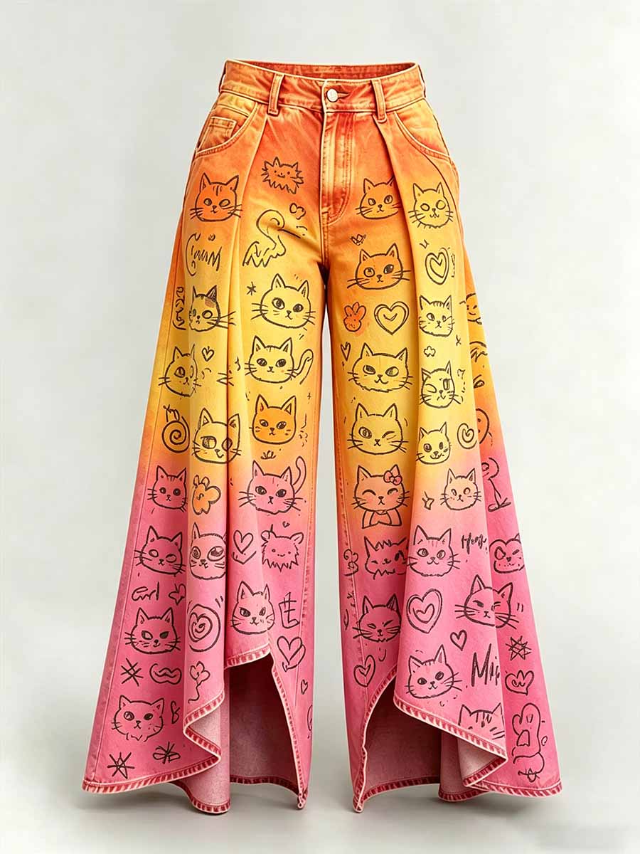 Women's Fashion Animal Print Casual Long Pants
