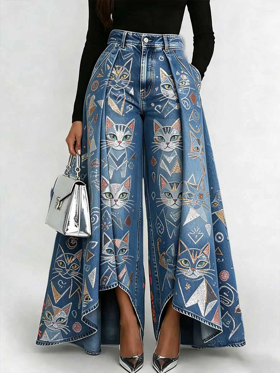 Women's Fashion Animal Print Casual Long Pants